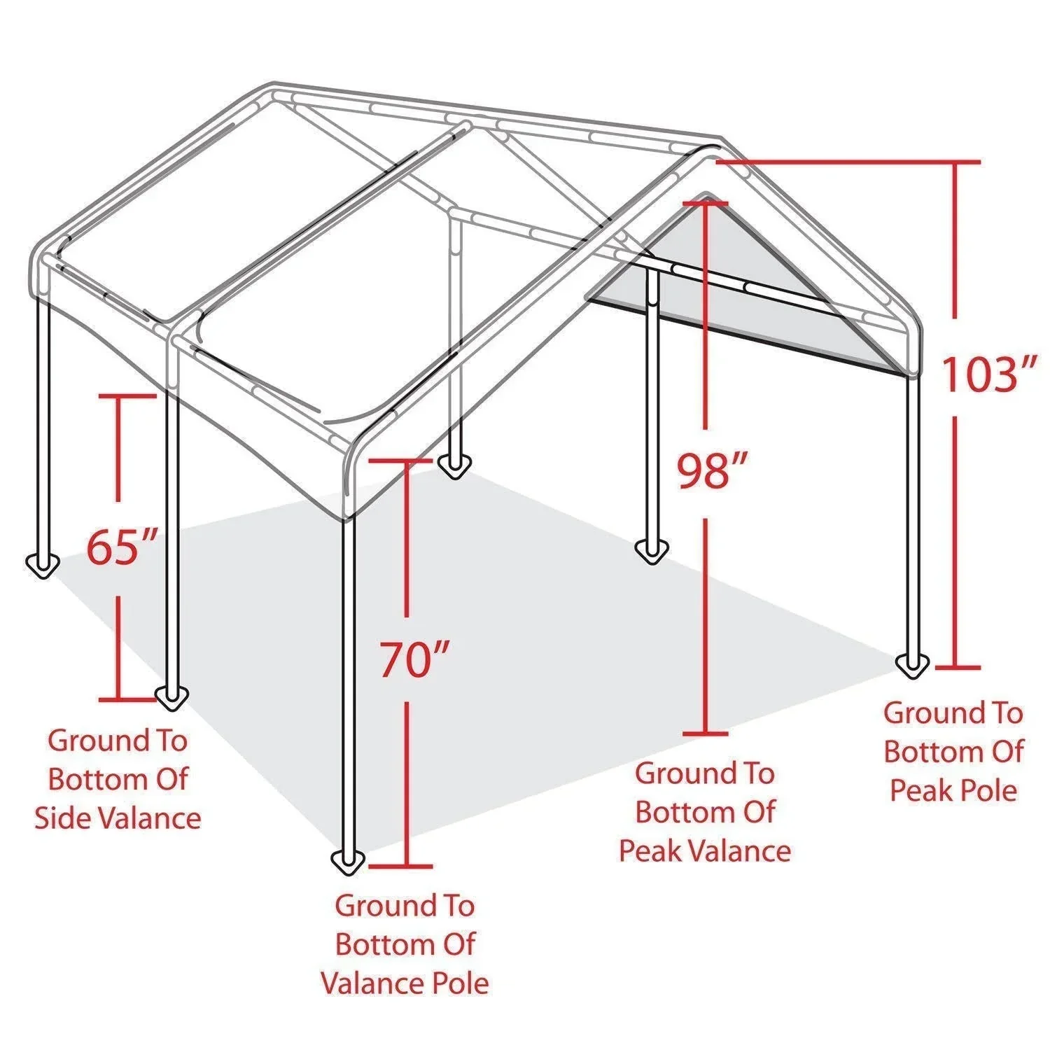 Caravan Canopy Sports Domain Caravan Portable Garage Heavy Duty Shelter, White