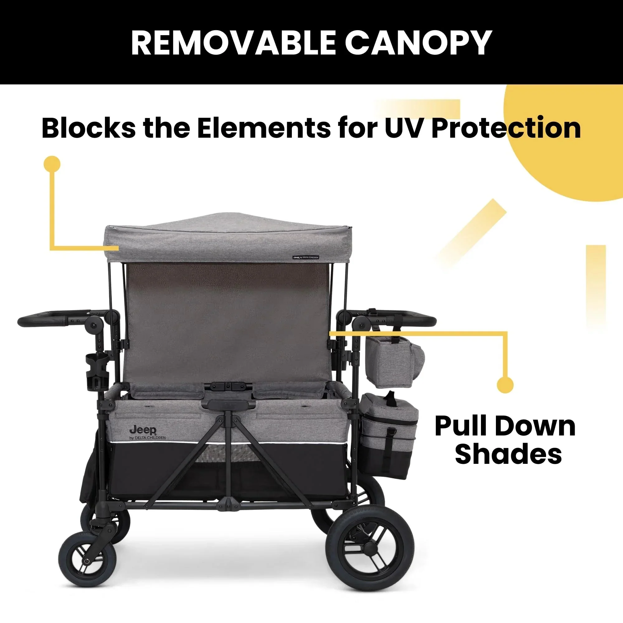 Jeep Wrangler Deluxe 4 Seater Stroller Wagon by Delta Children